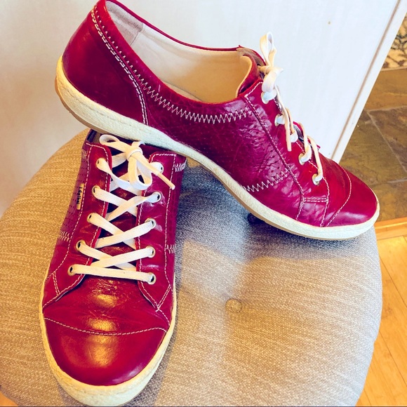 Josef Seibel Shoes - Josef Seibel Caspian Red Leather Tennis Shoes EU 42 US 11